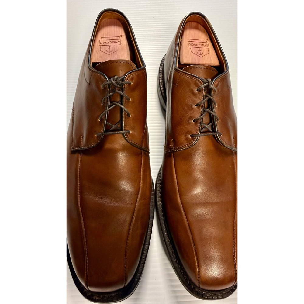 Allen Edmonds Warren 11.5 D Brown Split Toe Derby Oxford Dress Shoes USA Rubber